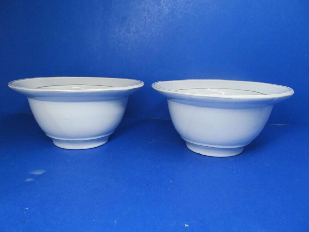 Sur La Table Set Of 2 White 6 3/4"W X 3 1/4H Cereal Ice Cream Bowls